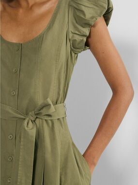 Aritzia Wilfred Cotton Poplin Midi Dress Olive Green XS
